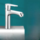 Square Valve Included Chrome Single Handle Bathroom Faucet Image - 3