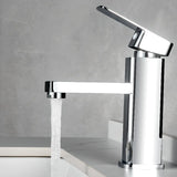 Square Valve Included Chrome Single Handle Bathroom Faucet Image - 4