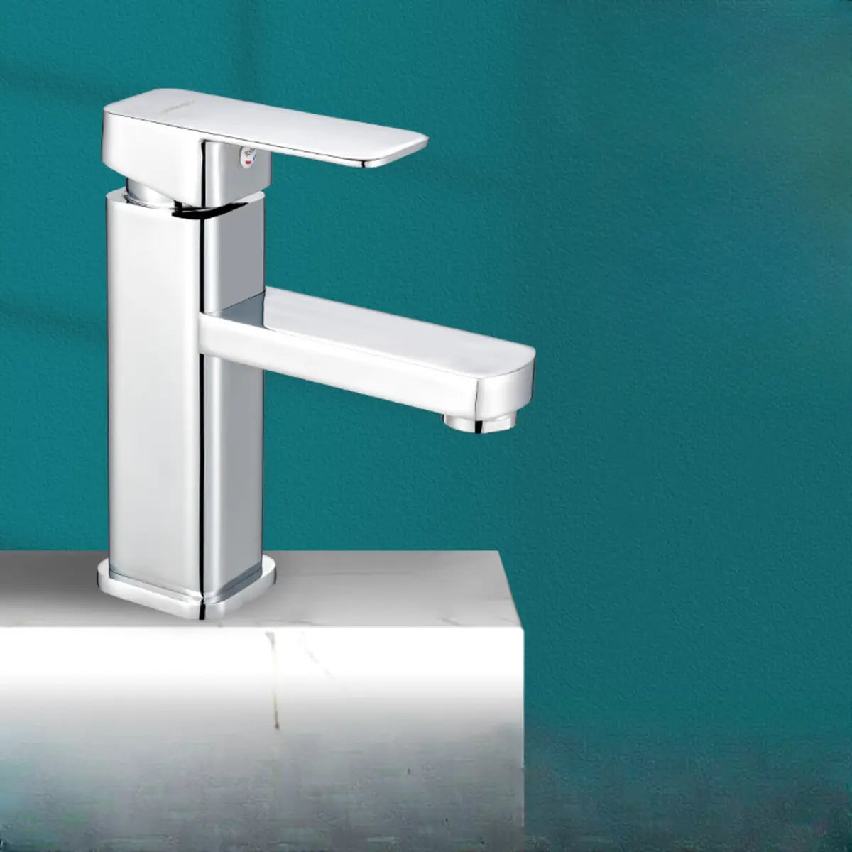 Square Valve Included Chrome Single Handle Bathroom Faucet Image - 5