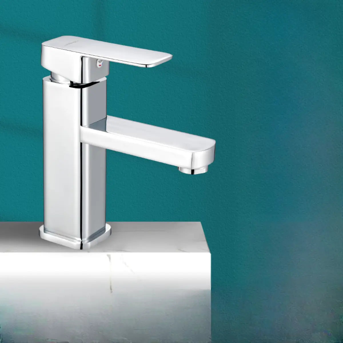 Square Valve Included Chrome Single Handle Bathroom Faucet Image - 7