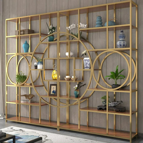 Stable Geometric Metal Wall-Mount Gold Plant Stand Image - 1