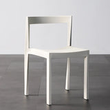 Stackable Armless Square Geometric Polymer Dining Chair Image - 12