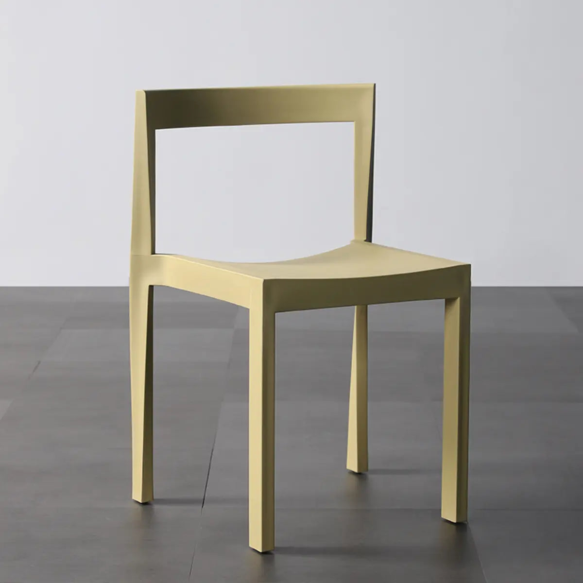 Stackable Armless Square Geometric Polymer Dining Chair Image - 13