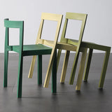 Stackable Armless Square Geometric Polymer Dining Chair Image - 25