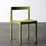 Stackable Armless Square Geometric Polymer Dining Chair Image - 3