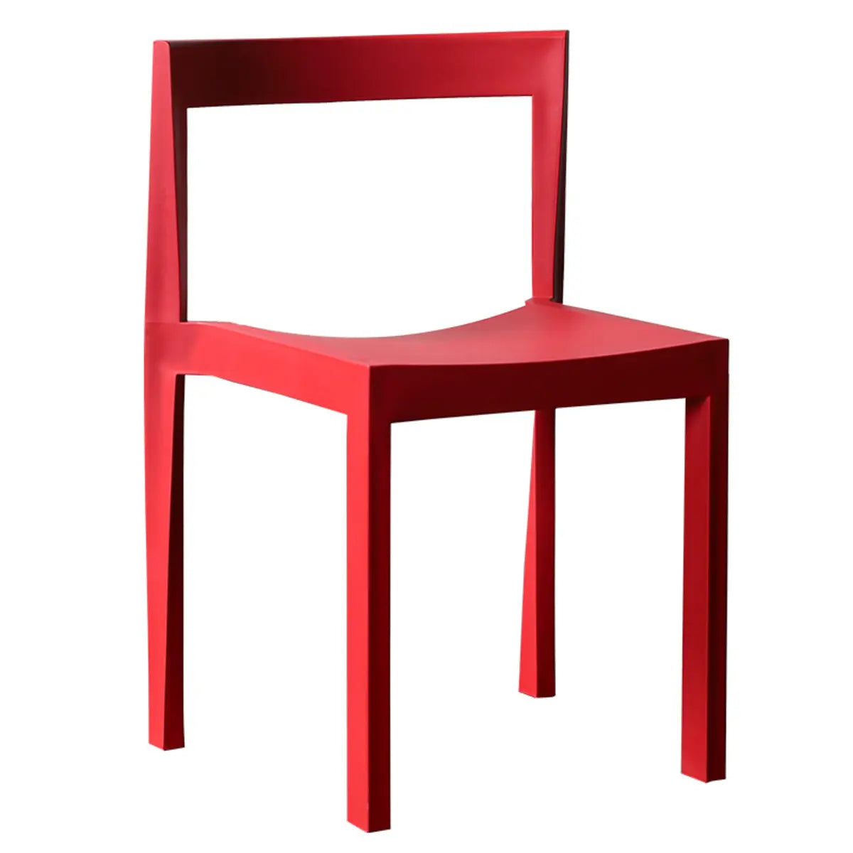 Stackable Armless Square Geometric Polymer Dining Chair Image - 6