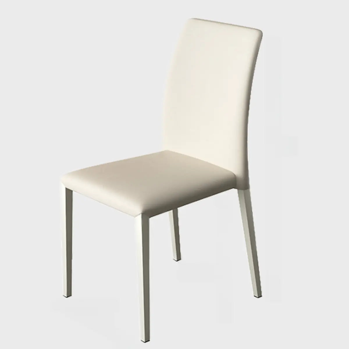 Stackable Leather Cushioned Metal Dining Chair Grey Image - 5