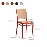 Stackable White Rattan Open Back Wood Dining Chair #size