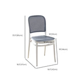 Stackable White Rattan Open Back Wood Dining Chair Image - 19