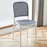 Stackable White Rattan Open Back Wood Dining Chair Image - 7