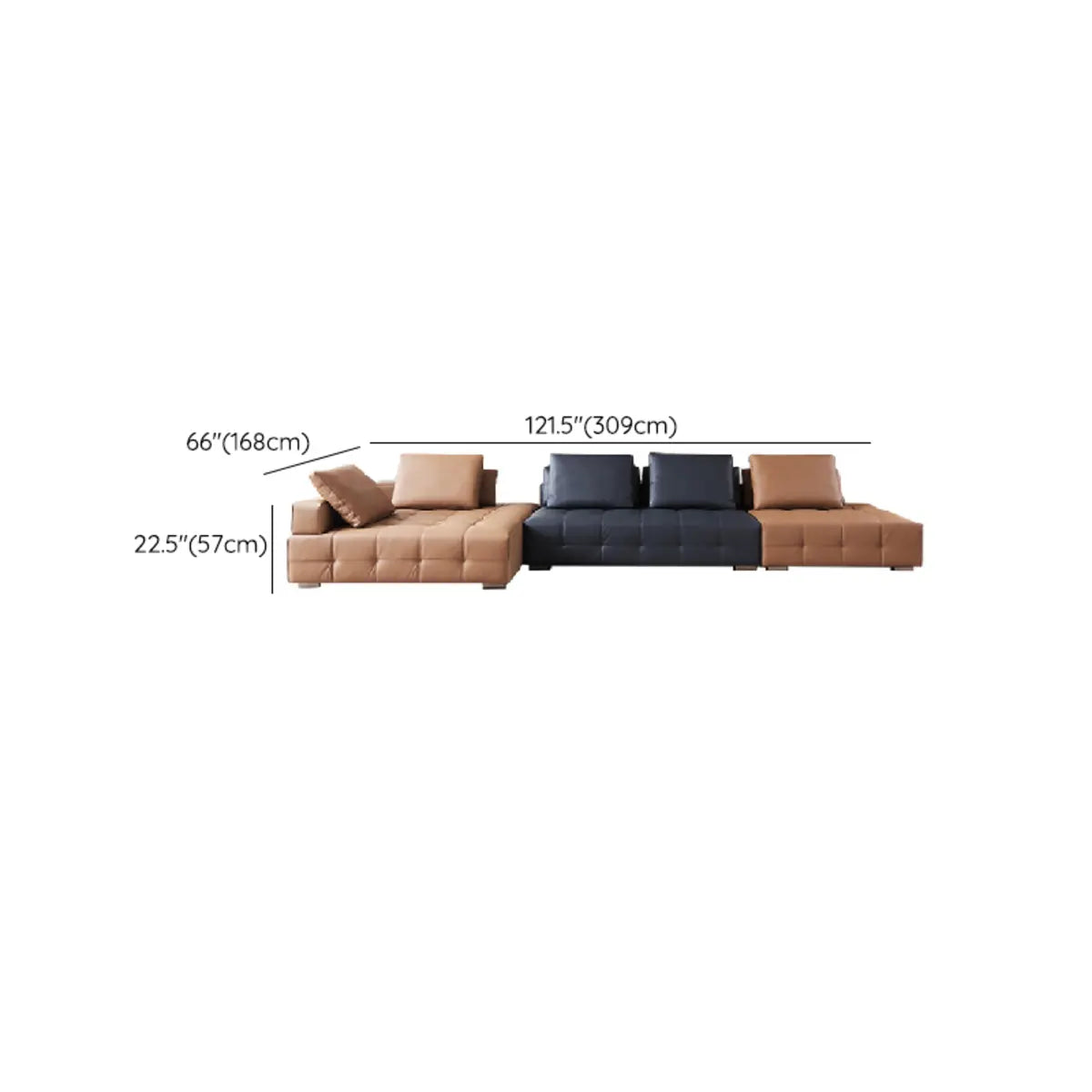 Stain Resistant Full Grain Cow Leather Corner Sectional 