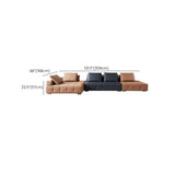 Stain Resistant Full Grain Cow Leather Corner Sectional #size