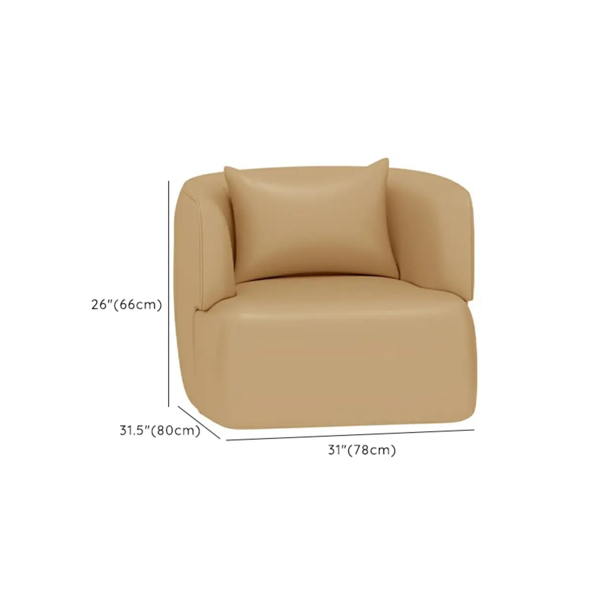 Stain Resistant Leather Tuxedo Arm Sofa with Arms 