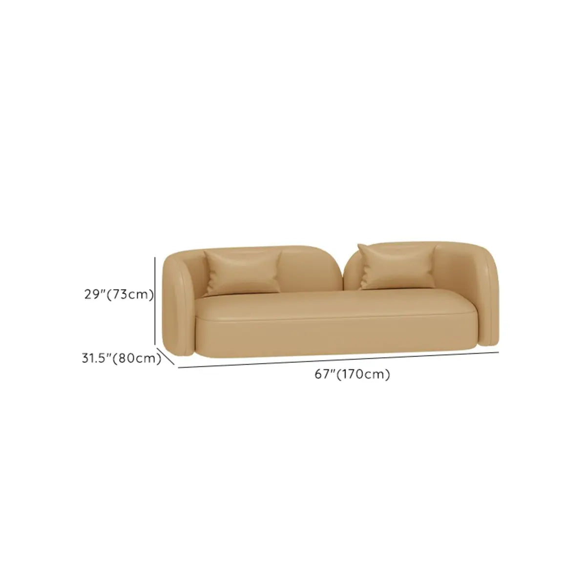 Stain Resistant Leather Tuxedo Arm Sofa with Arms Image - 12