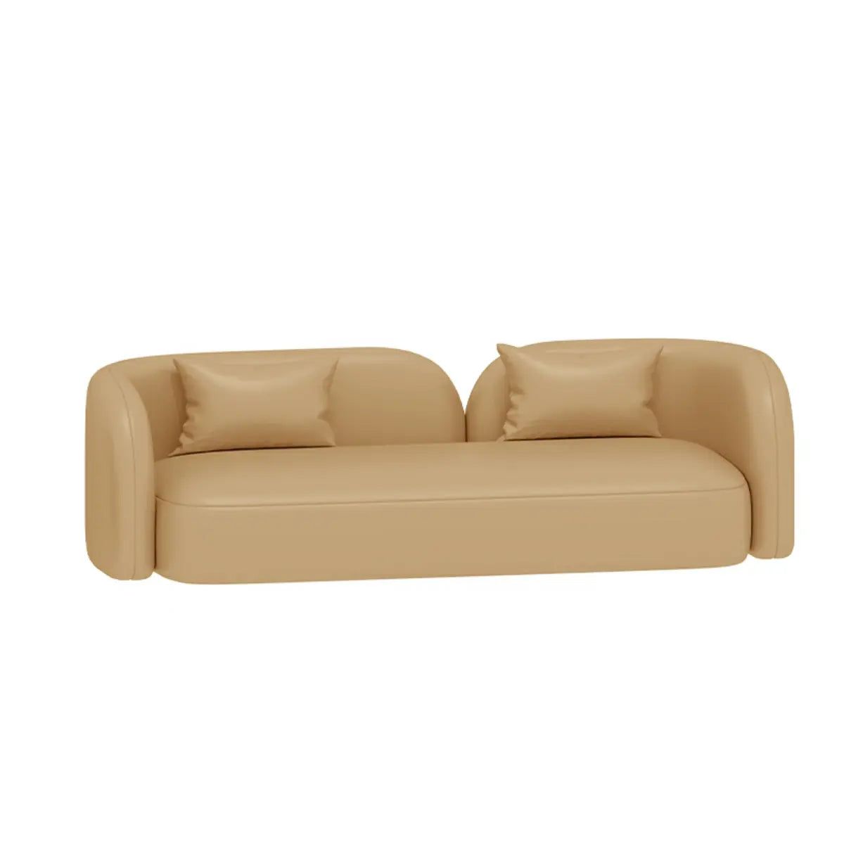 Stain Resistant Leather Tuxedo Arm Sofa with Arms Image - 2