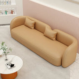 Stain Resistant Leather Tuxedo Arm Sofa with Arms Image - 7