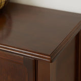 Stain Resistant Rectangular Wood Brown Storage Console Table Image - 14