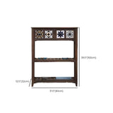 Stain Resistant Rectangular Wood Brown Storage Console Table Image - 32