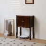 Stain Resistant Rectangular Wood Brown Storage Console Table Image - 6