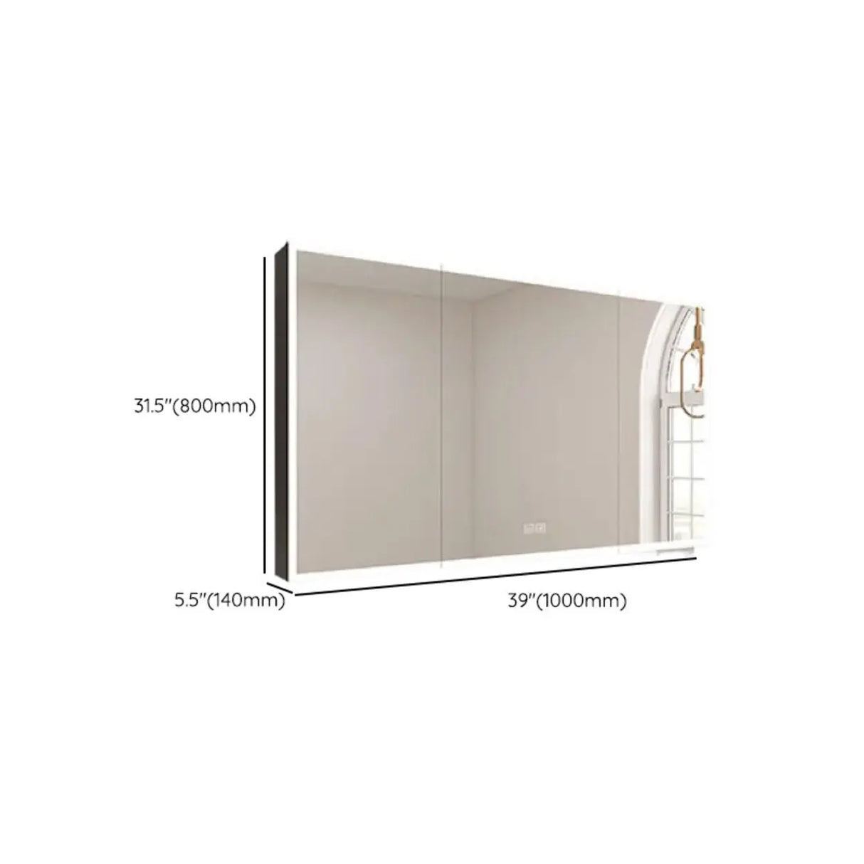 Stainless Frameless LED White Corner Medicine Cabinet Image - 15