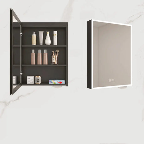 Stainless Frameless LED White Corner Medicine Cabinet Image - 2