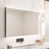 Stainless Frameless LED White Corner Medicine Cabinet Image - 6