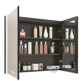 Stainless Frameless LED White Corner Medicine Cabinet Image - 8