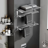 Stainless Steel Bathroom Hardware Set with Storage Racks Image - 13