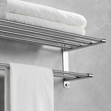 Stainless Steel Bathroom Hardware Set with Storage Racks Image - 15