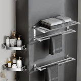 Stainless Steel Bathroom Hardware Set with Storage Racks Image - 2