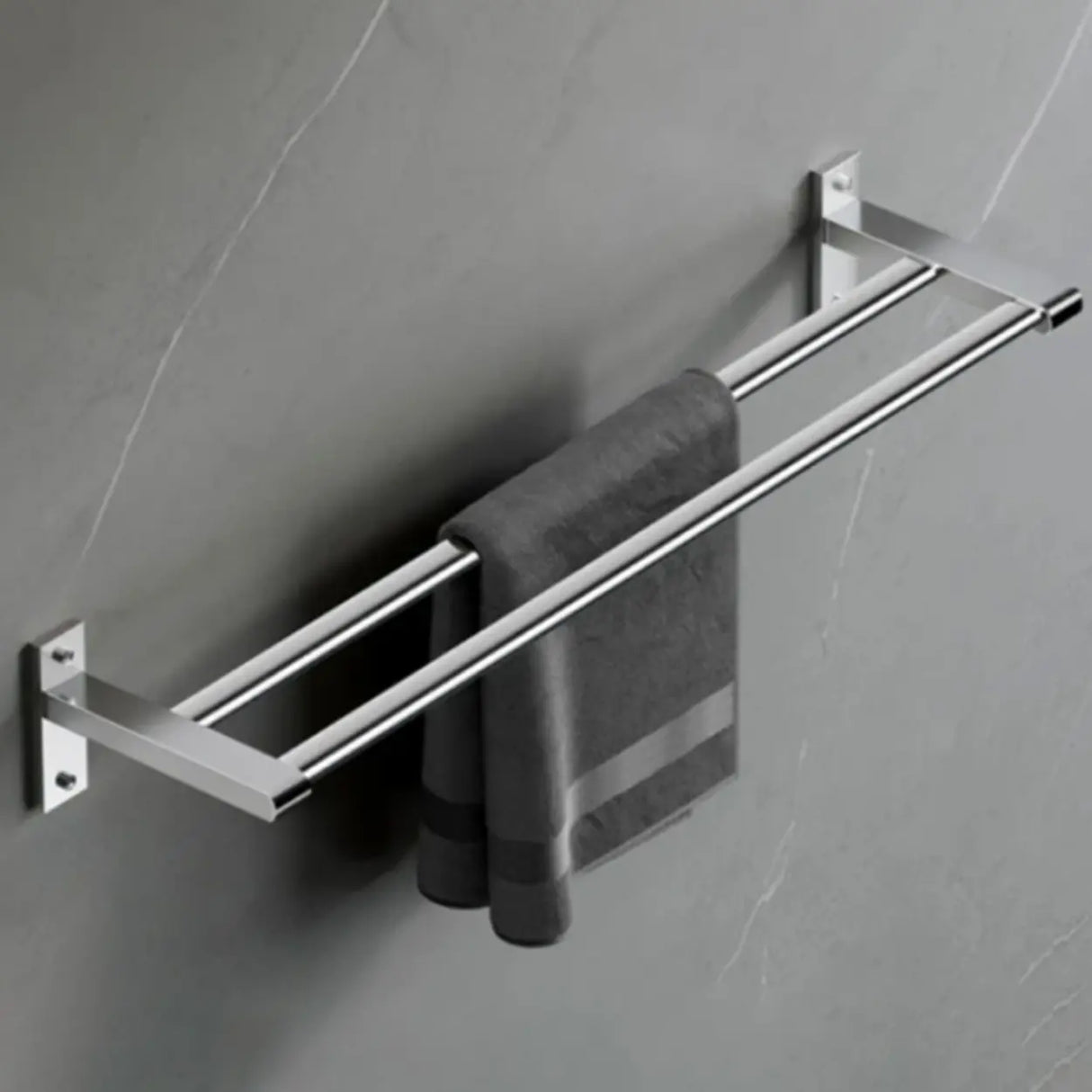 Stainless Steel Bathroom Hardware Set with Storage Racks Image - 20