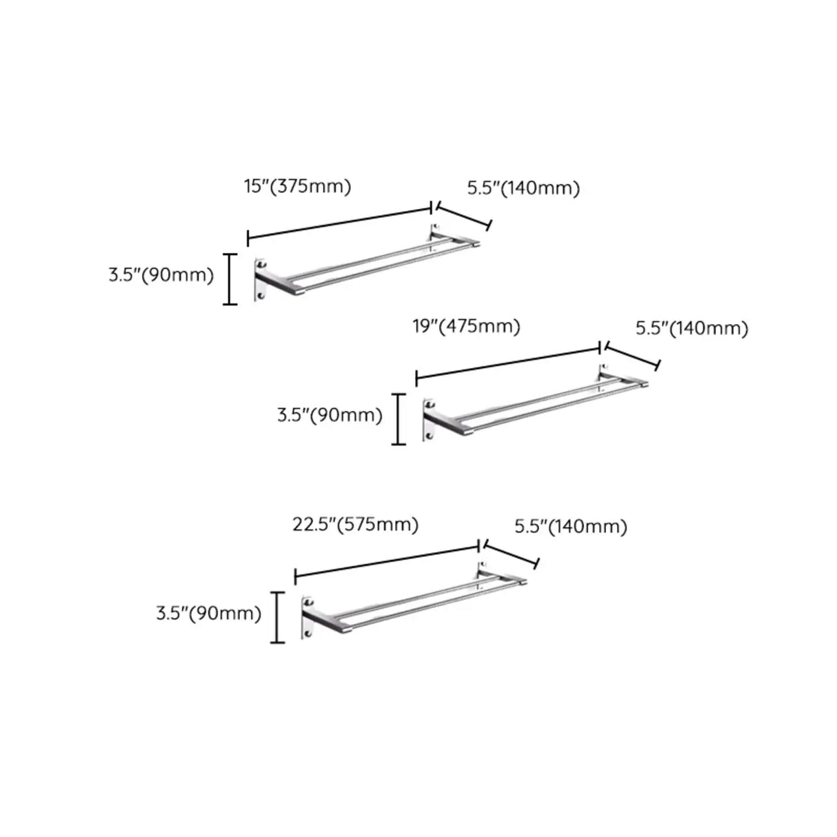 Stainless Steel Bathroom Hardware Set with Storage Racks Image - 31