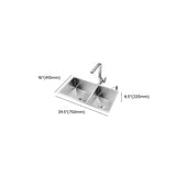 Stainless Steel Double Basins Drop-In Kitchen Sink Image - 15