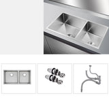 Stainless Steel Double Basins Drop-In Kitchen Sink Image - 2