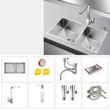 Stainless Steel Double Basins Drop-In Kitchen Sink Image - 3