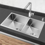 Stainless Steel Double Basins Drop-In Kitchen Sink Image - 4