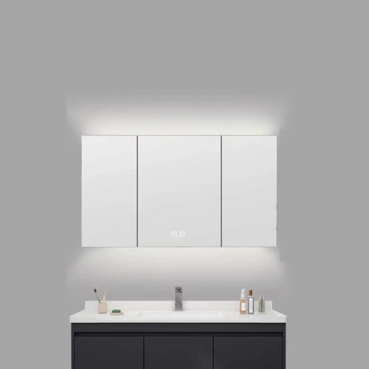 Stainless Steel Frameless White Small Medicine Cabinet Image - 7