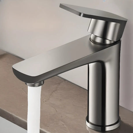 Stainless Steel Handle Included Grey Vessel Sink Faucets Image - 1