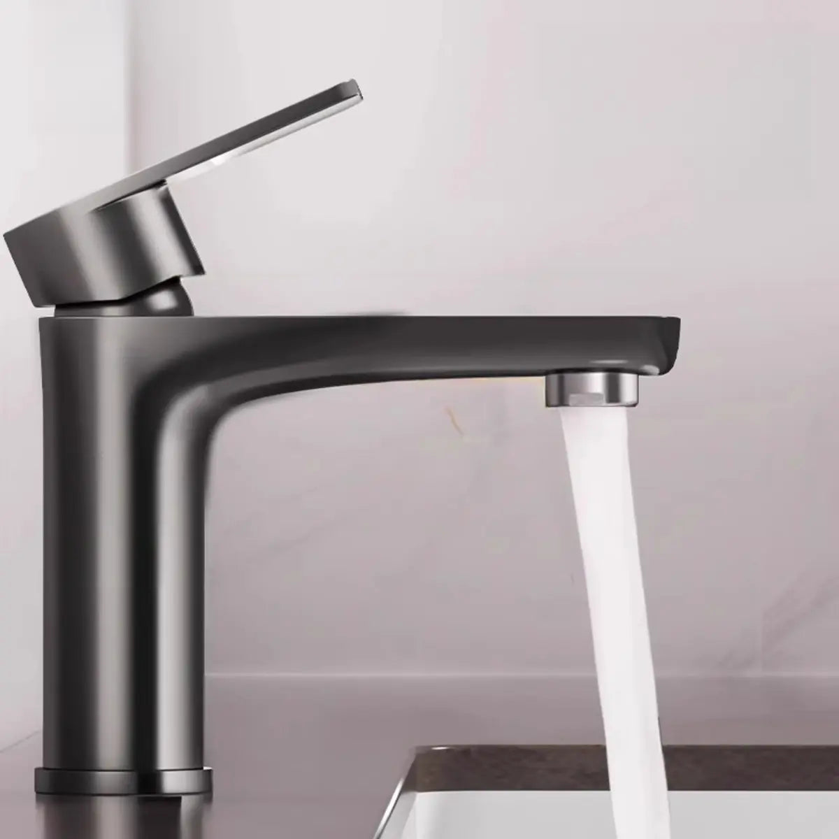 Stainless Steel Handle Included Grey Vessel Sink Faucets Image - 11