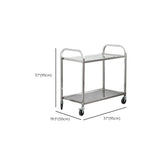 Stainless Steel Rolling Silver 3-Tier Storage Kitchen Cart Image - 11