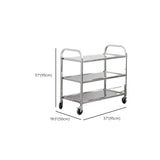 Stainless Steel Rolling Silver 3-Tier Storage Kitchen Cart #size