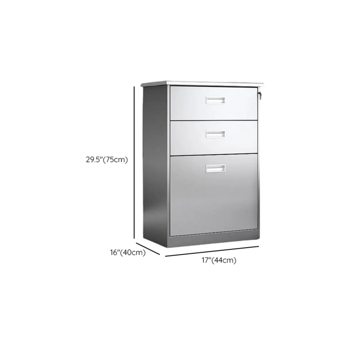 Stainless Steel Silver Double Door Office Storage Cabinet Image - 15