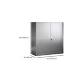 Stainless Steel Silver Double Door Office Storage Cabinet Image - 17