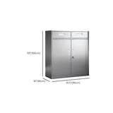 Stainless Steel Silver Double Door Office Storage Cabinet Image - 18