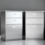 Stainless Steel Silver Double Door Office Storage Cabinet Image - 2