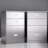 Stainless Steel Silver Double Door Office Storage Cabinet Image - 5