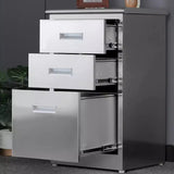 Stainless Steel Silver Office Document Storage Cabinet Image - 10