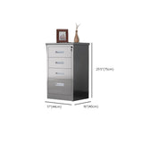 Stainless Steel Silver Office Document Storage Cabinet Image - 28