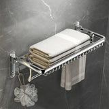 Stainless Steel Towel Rack Bathroom Storage Set with Hooks Image - 3