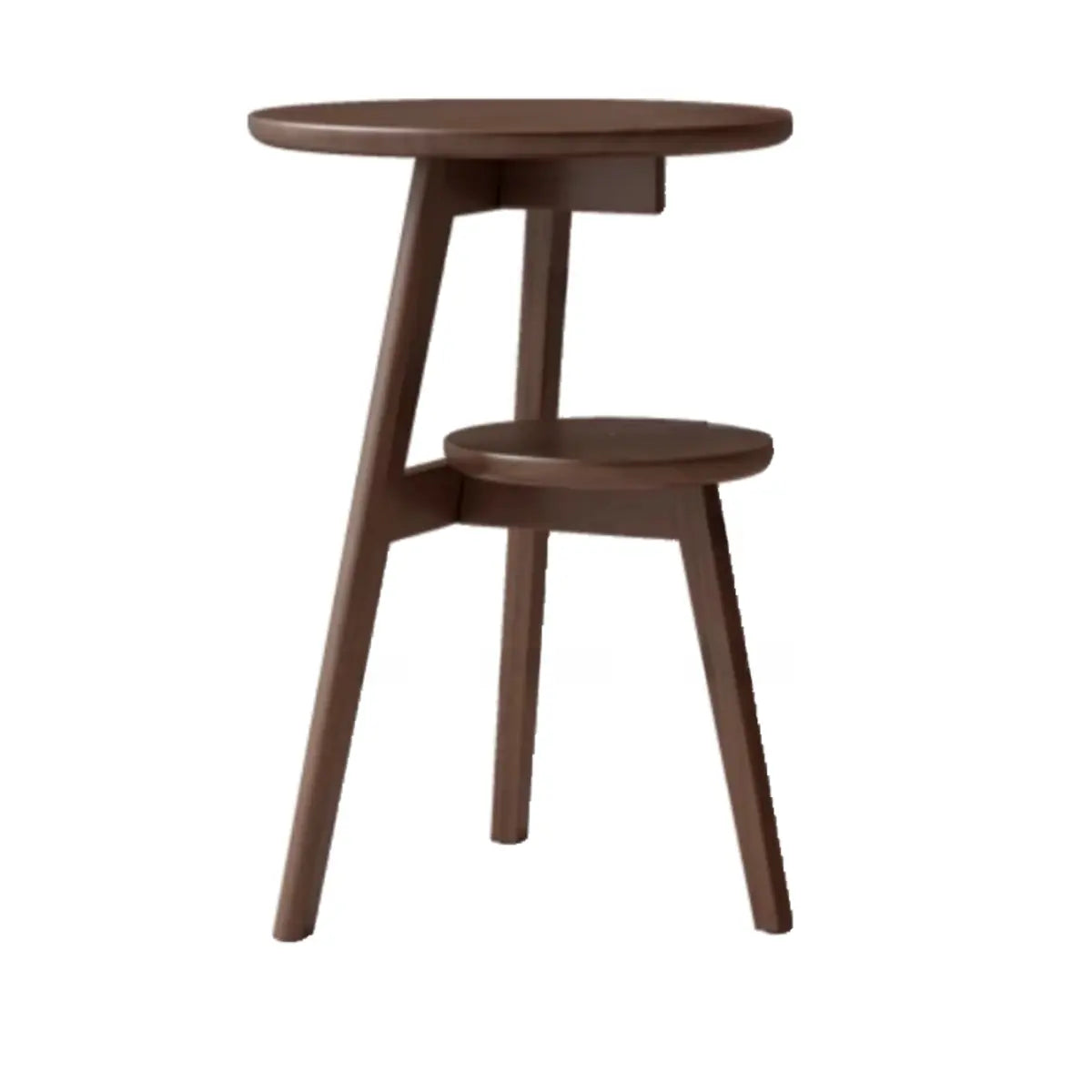 Standard Height Brown Tripod Base Wooden Round Side Table Image - 13